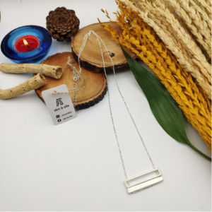 Silver Bar Pendant Necklace