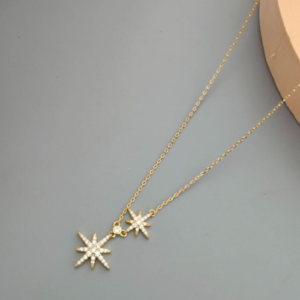 Gold Starburst Pendant Necklace