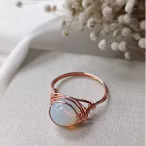 Sky Blue Stone Wire Wrap Ring
