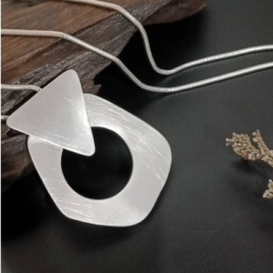 Silver Abstract Loop Necklace