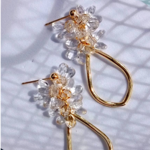 Gold Floral Hoop Earrings