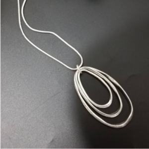 Silver Nested Oval Necklace