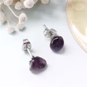 Lavender Quartz Stud Earrings