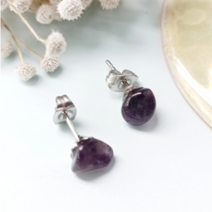 Lavender Quartz Stud Earrings