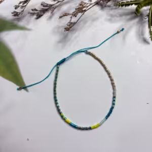Yellow Blue Beaded Bracelet
