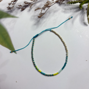 Yellow Blue Beaded Bracelet