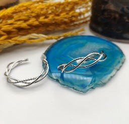 Silver Crossover Hoop Earrings