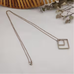 Rose Gold Open Square Necklace