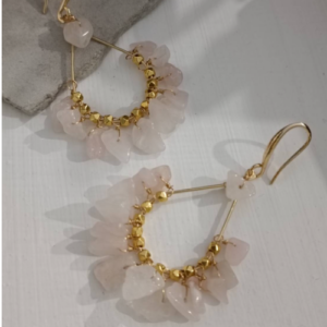 Rose Quartz Hoop Earrings