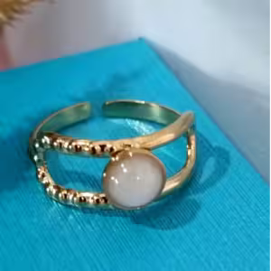 Opal Solitaire Cuff Ring