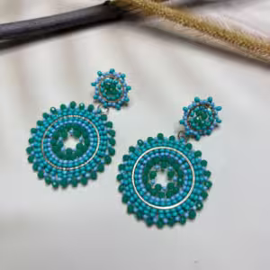 Aqua Jade Orbit Earrings