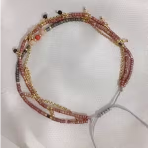 Grey Multi Strand Beaded Bracelet
