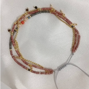 Grey Multi Strand Beaded Bracelet