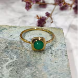Green Round Stone Ring