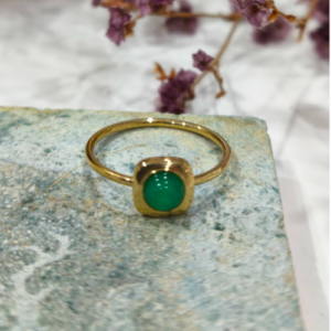 Green Round Stone Ring