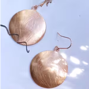 Rose Gold Brushed Disc Earrings