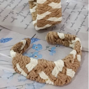 Natural Woven Rectangle Hoops