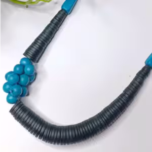 Turquoise Bead Wood Necklace