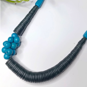 Turquoise Bead Wood Necklace