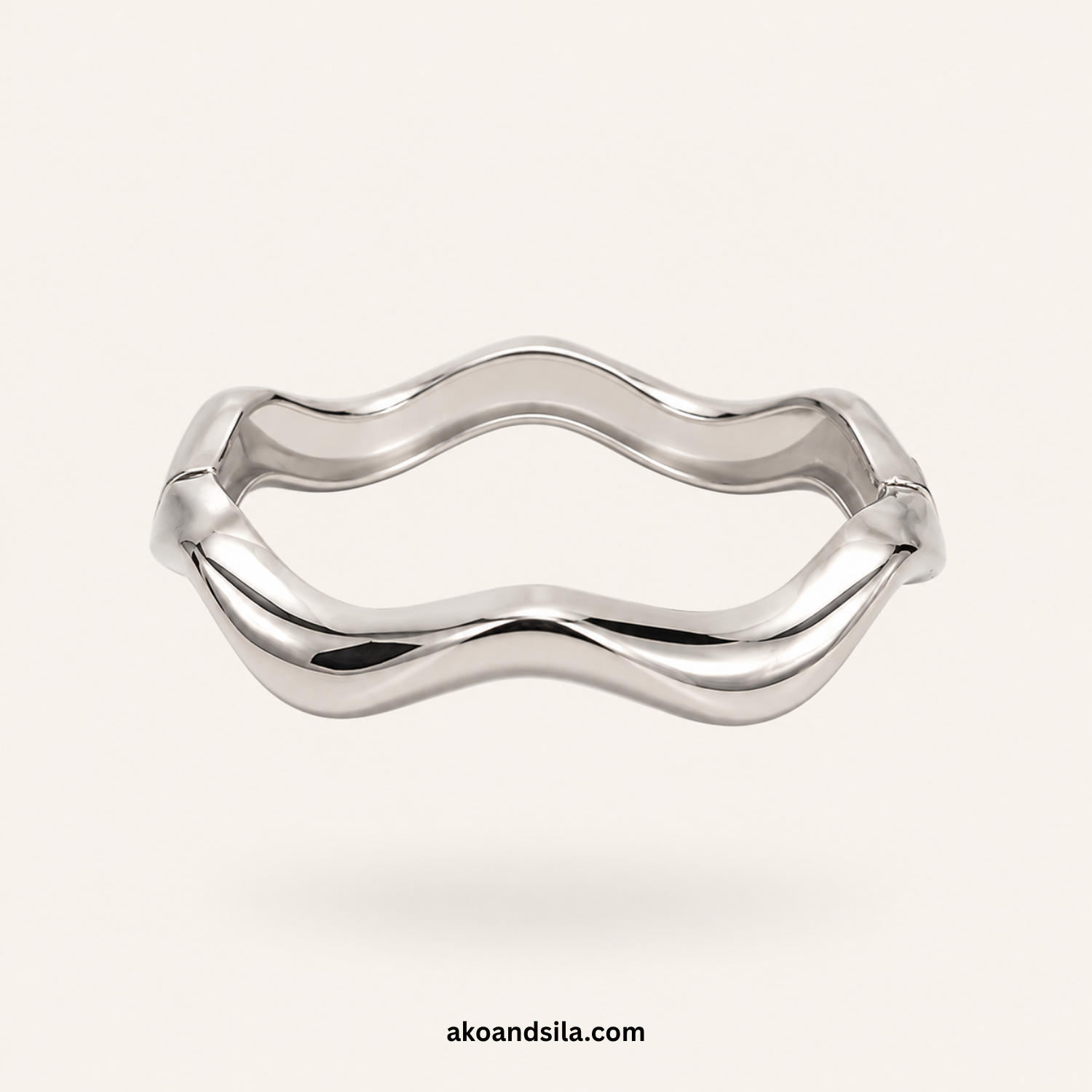 Silver Organic Wave Bracelet - Image 3
