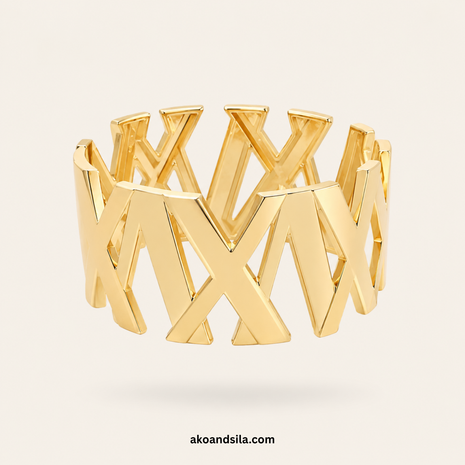 Golden Zigzag Cuff Bracelet - Image 3