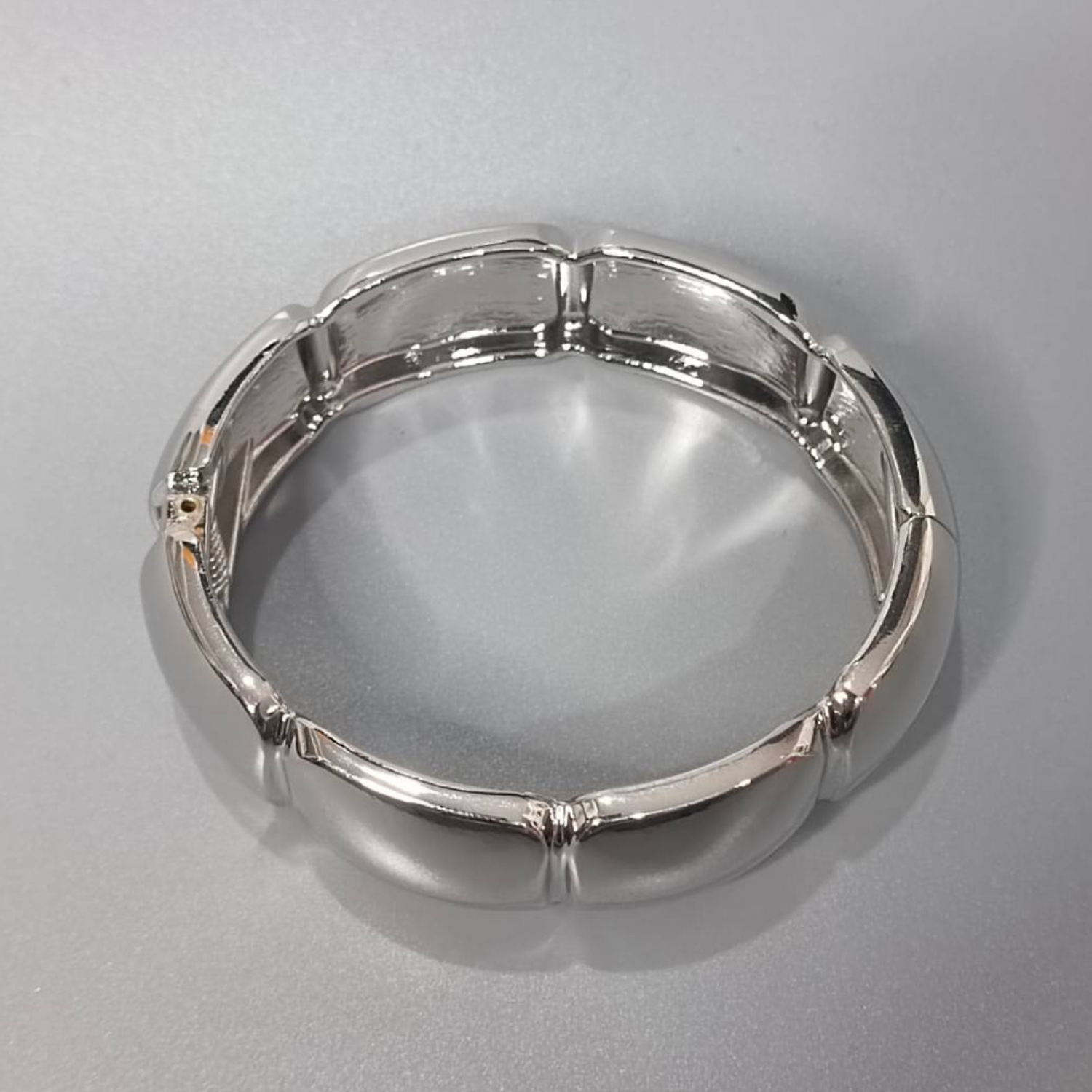 Silver Chunky Link Cuff Bracelet - Image 5
