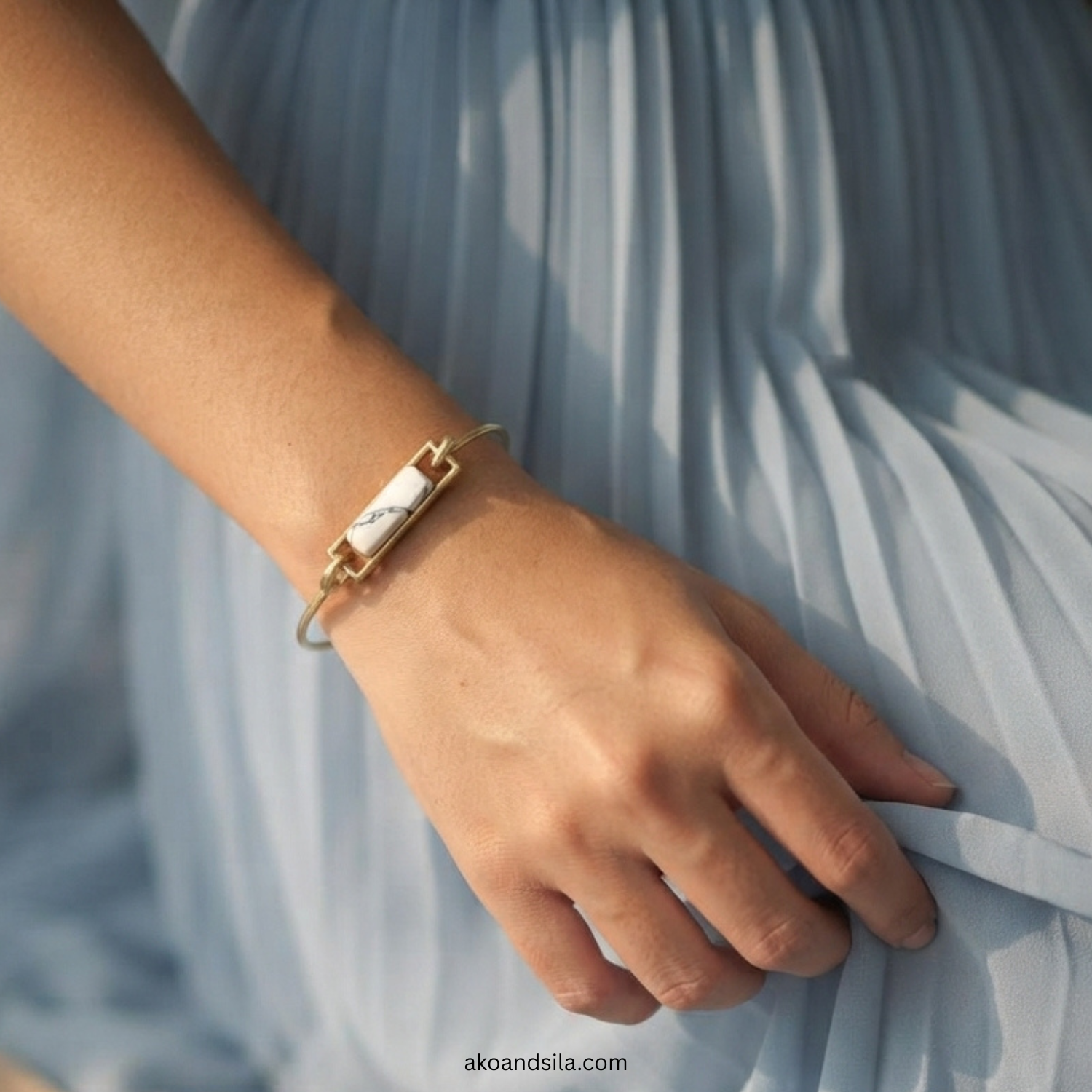 Bar Open Cuff Bracelet - Image 2