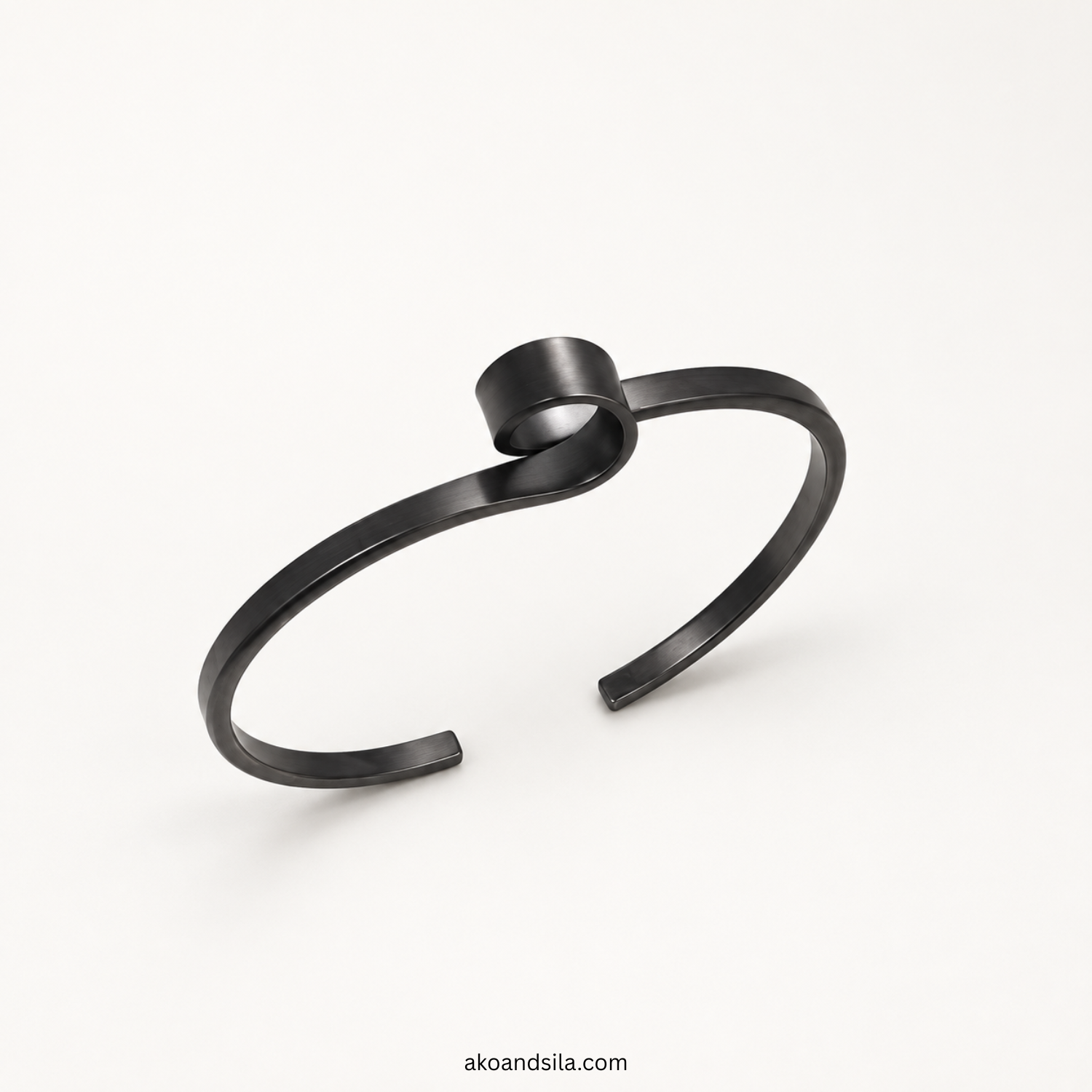 Gunmetal Loop Open Cuff Bracelet - Image 5