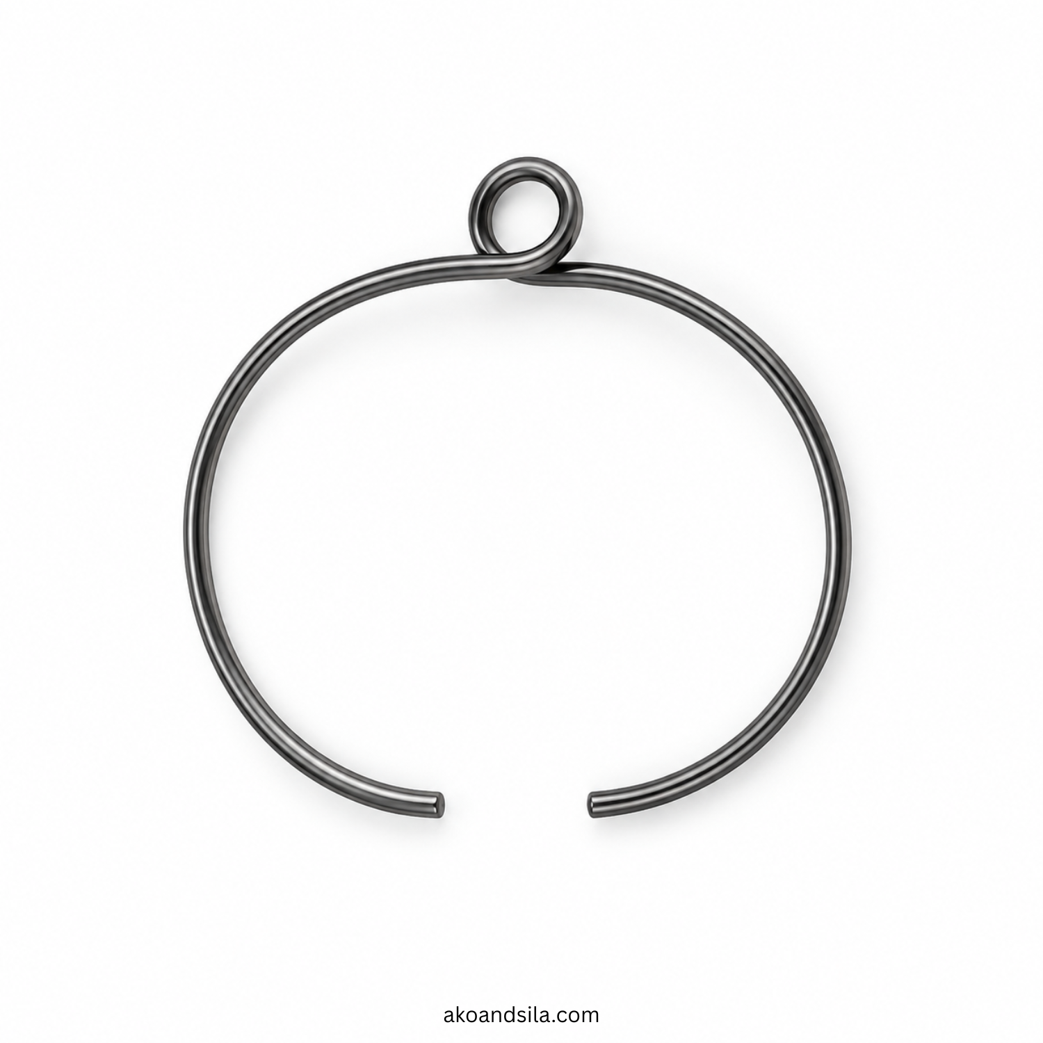Gunmetal Loop Open Cuff Bracelet - Image 4