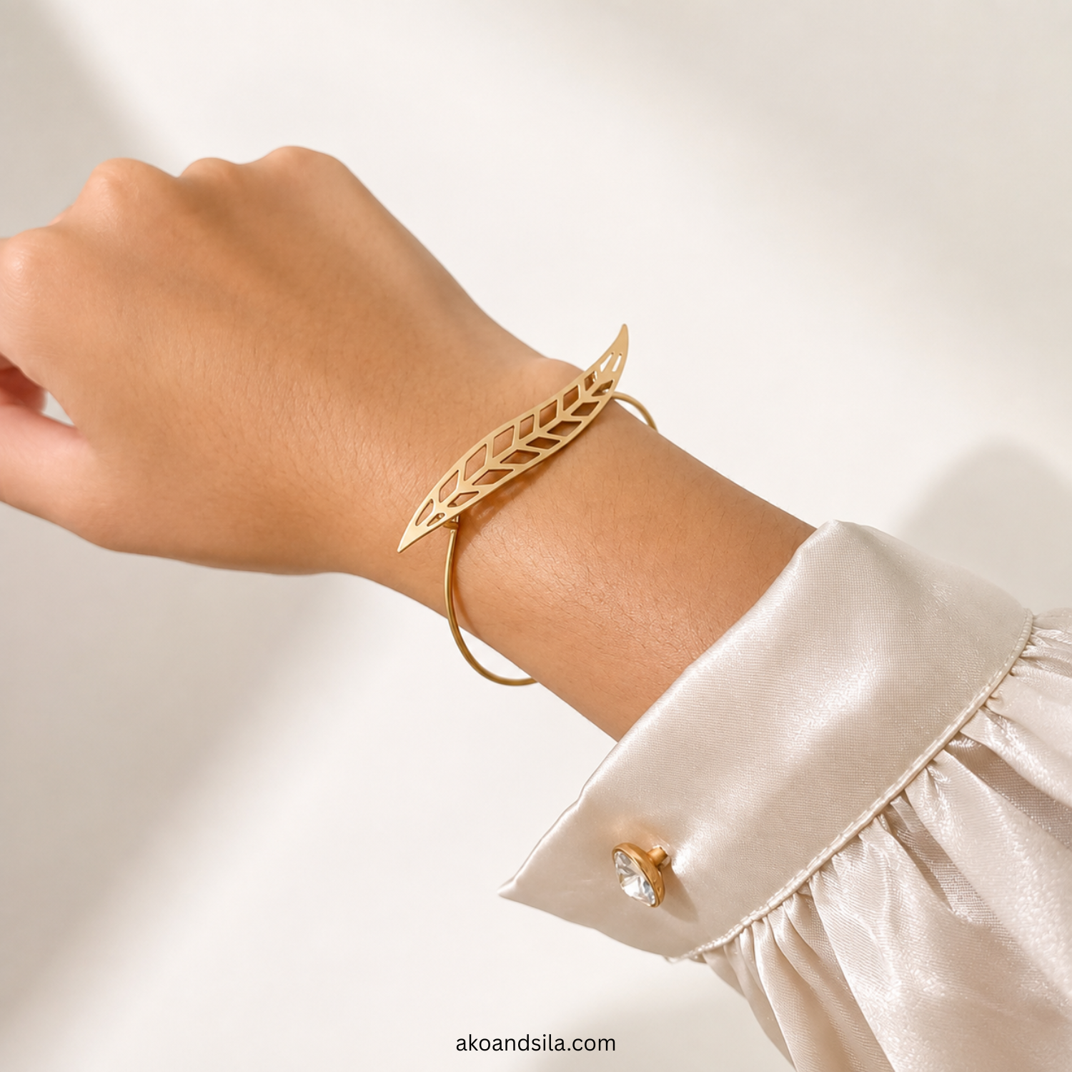 Golden Leaf Wrap Bracelet - Image 3