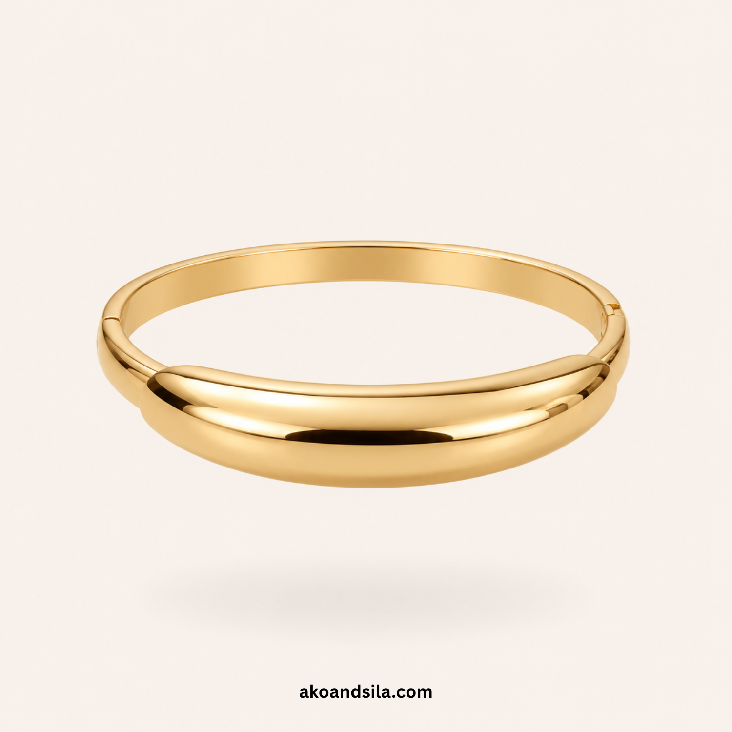 Golden Sleek Bangle Bracelet - Image 4