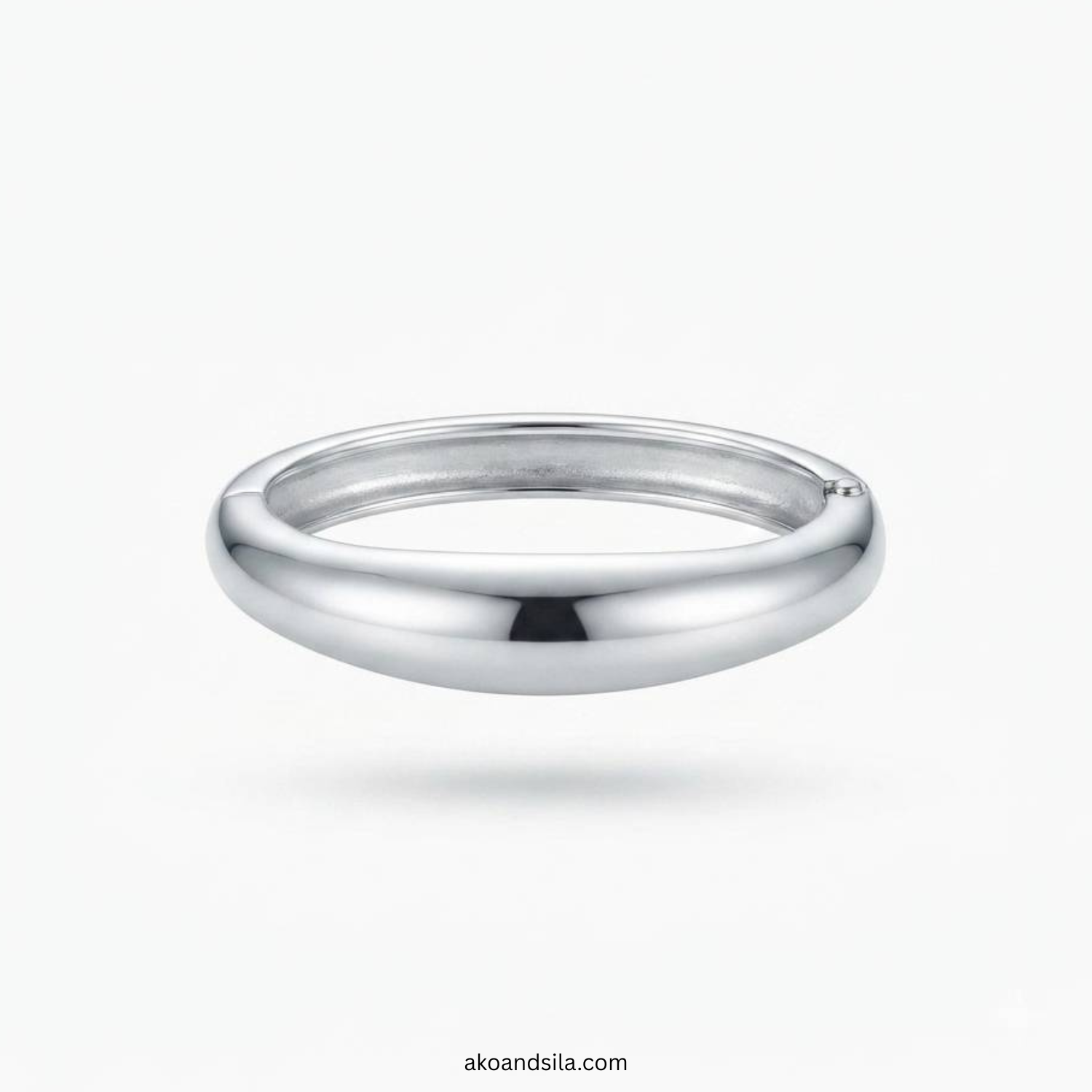 Silver Smooth Hinged Bracelet - Image 3