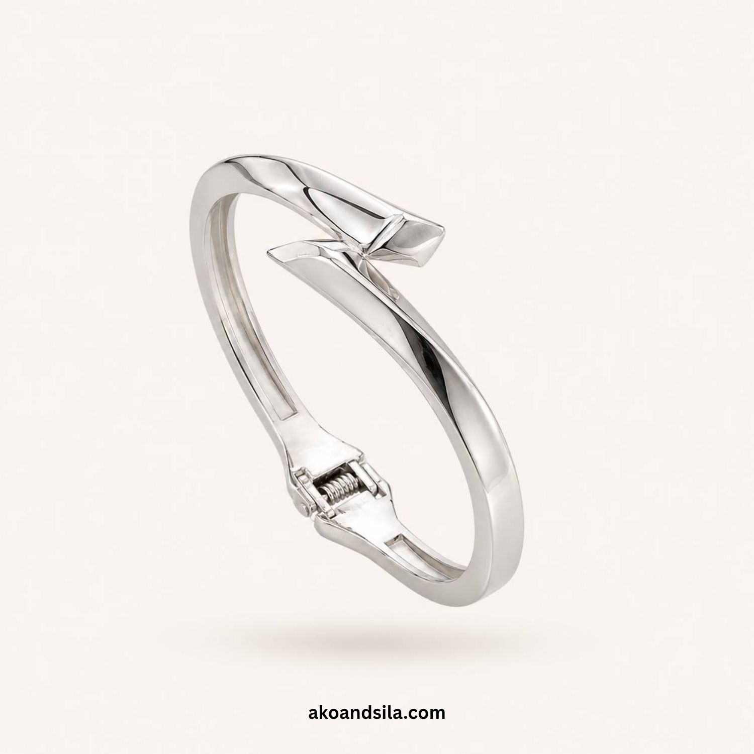 Silver Nail Bangle Bracelet - Image 3