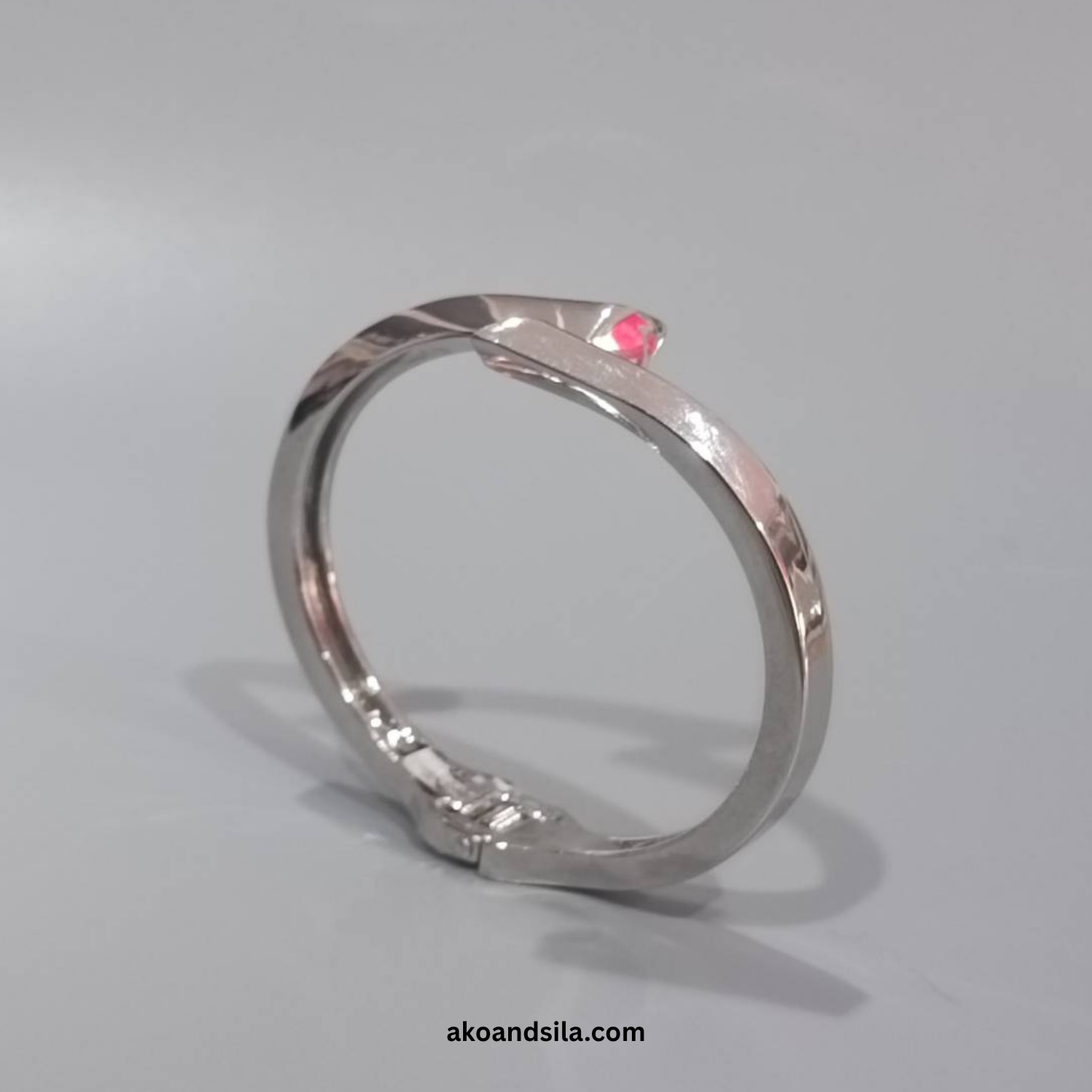 Silver Nail Bangle Bracelet - Image 5