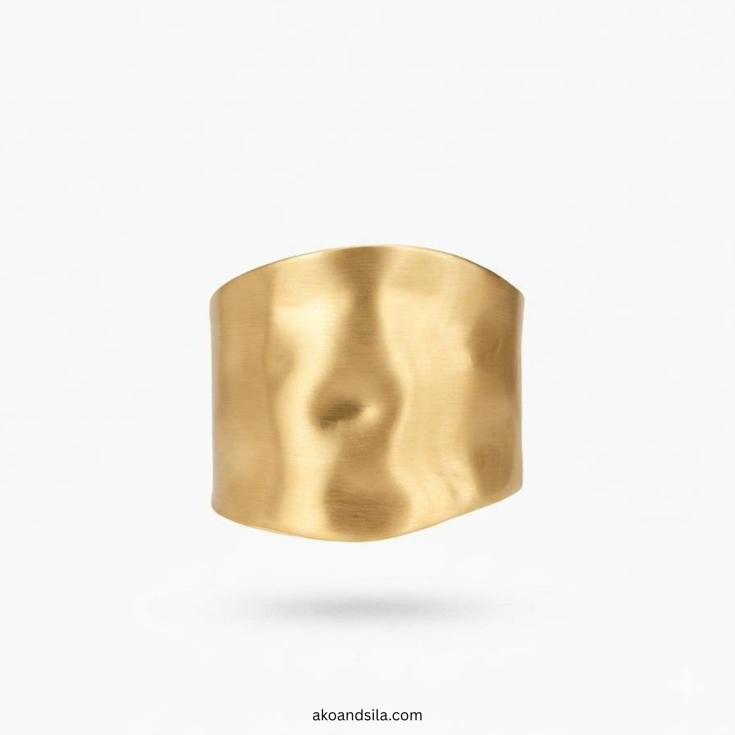 Matte Golden Wide Cuff Bracelet - Image 3