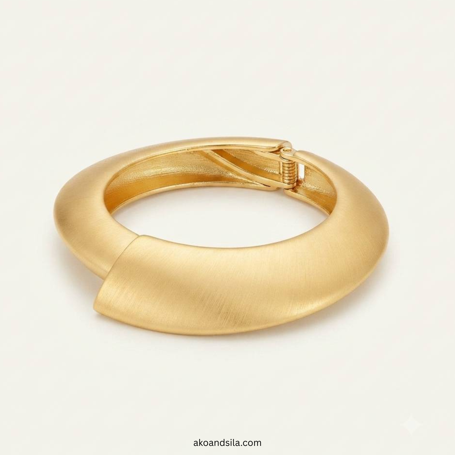 Golden Wide Cuff Bracelet - Image 4