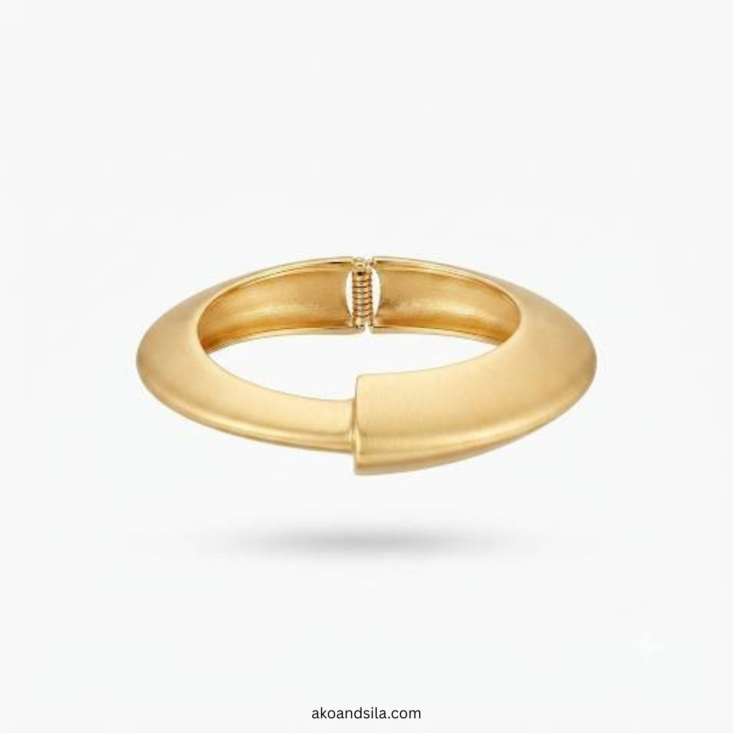 Golden Wide Cuff Bracelet - Image 3