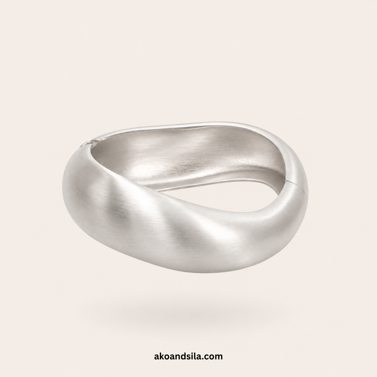 Matte Silver Dome Bracelet - Image 3