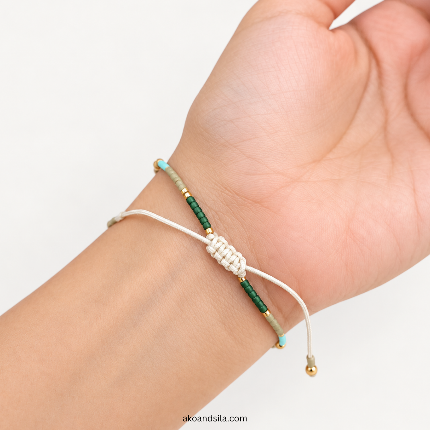 Green Blue Luna Beaded Bracelet - Image 5