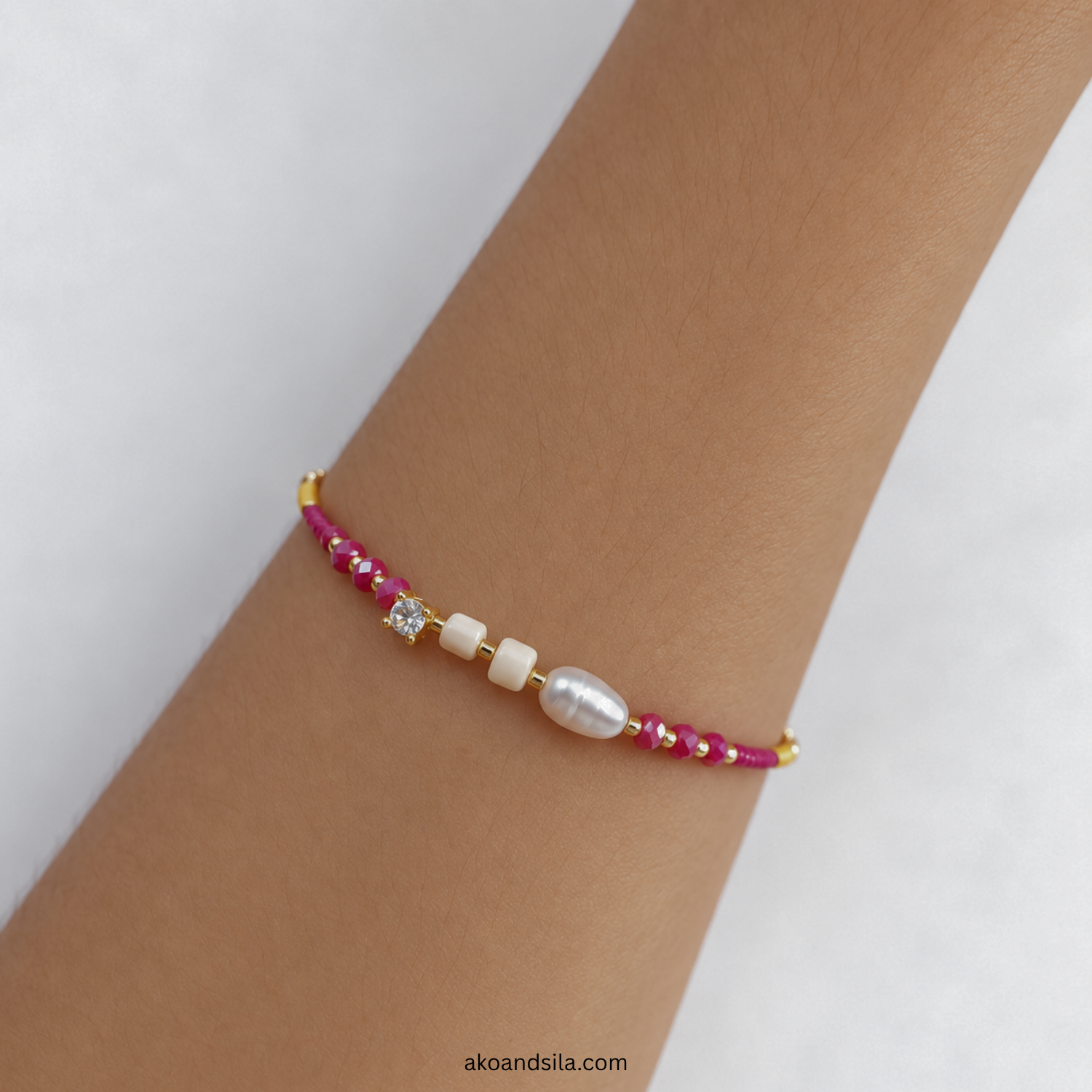 Orange Red Luna Beaded Bracelet - Image 4