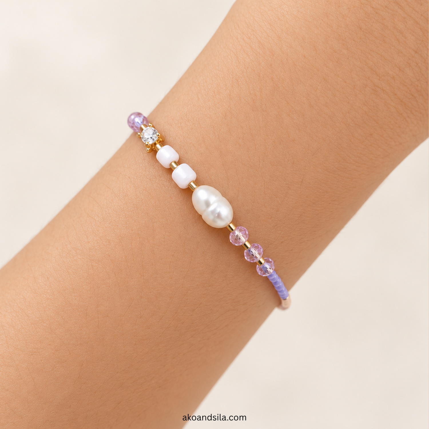Pastel Pink Luna Beaded Bracelet - Image 5