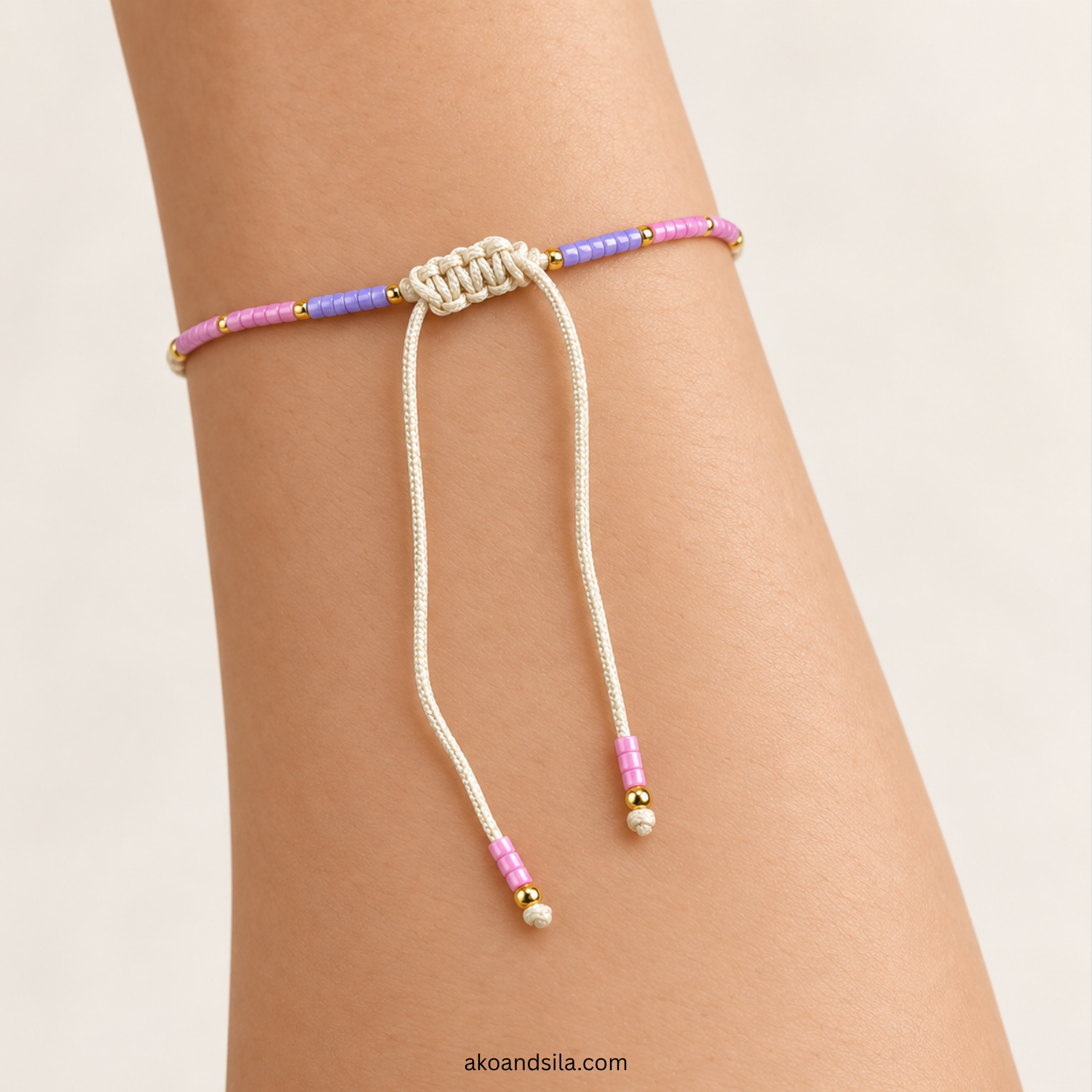 Pastel Pink Luna Beaded Bracelet - Image 4