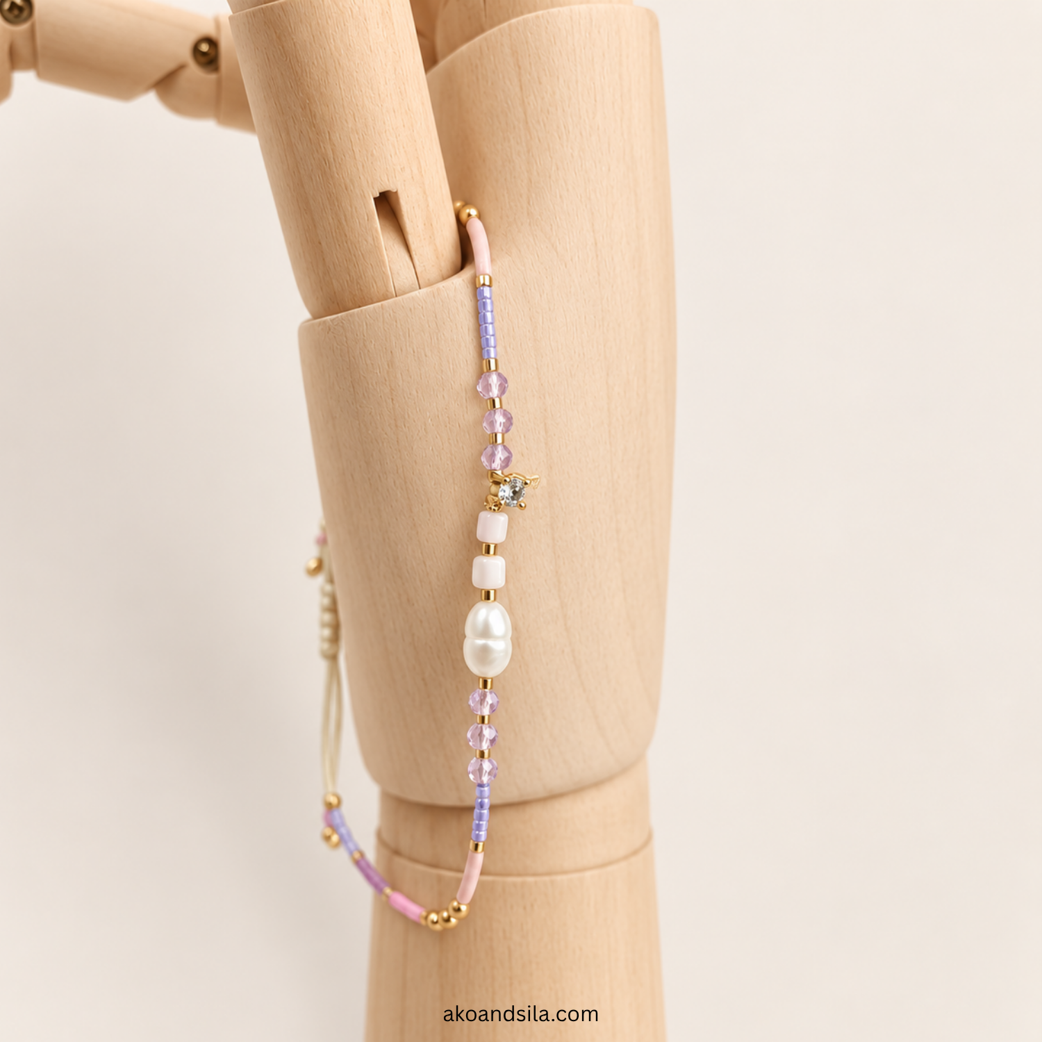 Pastel Pink Luna Beaded Bracelet - Image 3