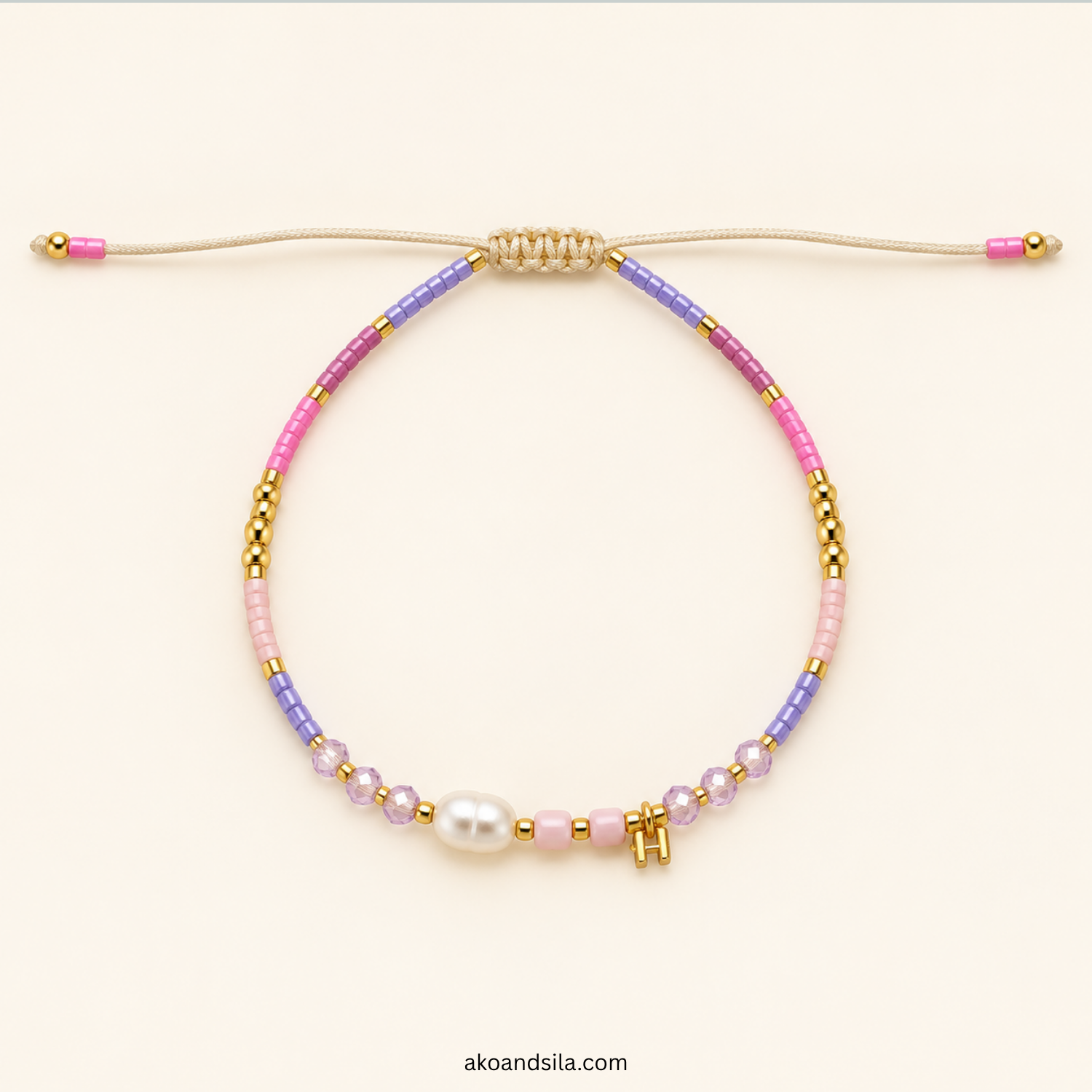Pastel Pink Luna Beaded Bracelet - Image 2