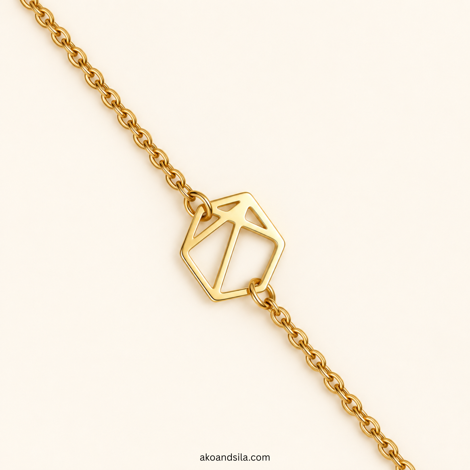 Golden Monogram Chain Bracelet - Image 4