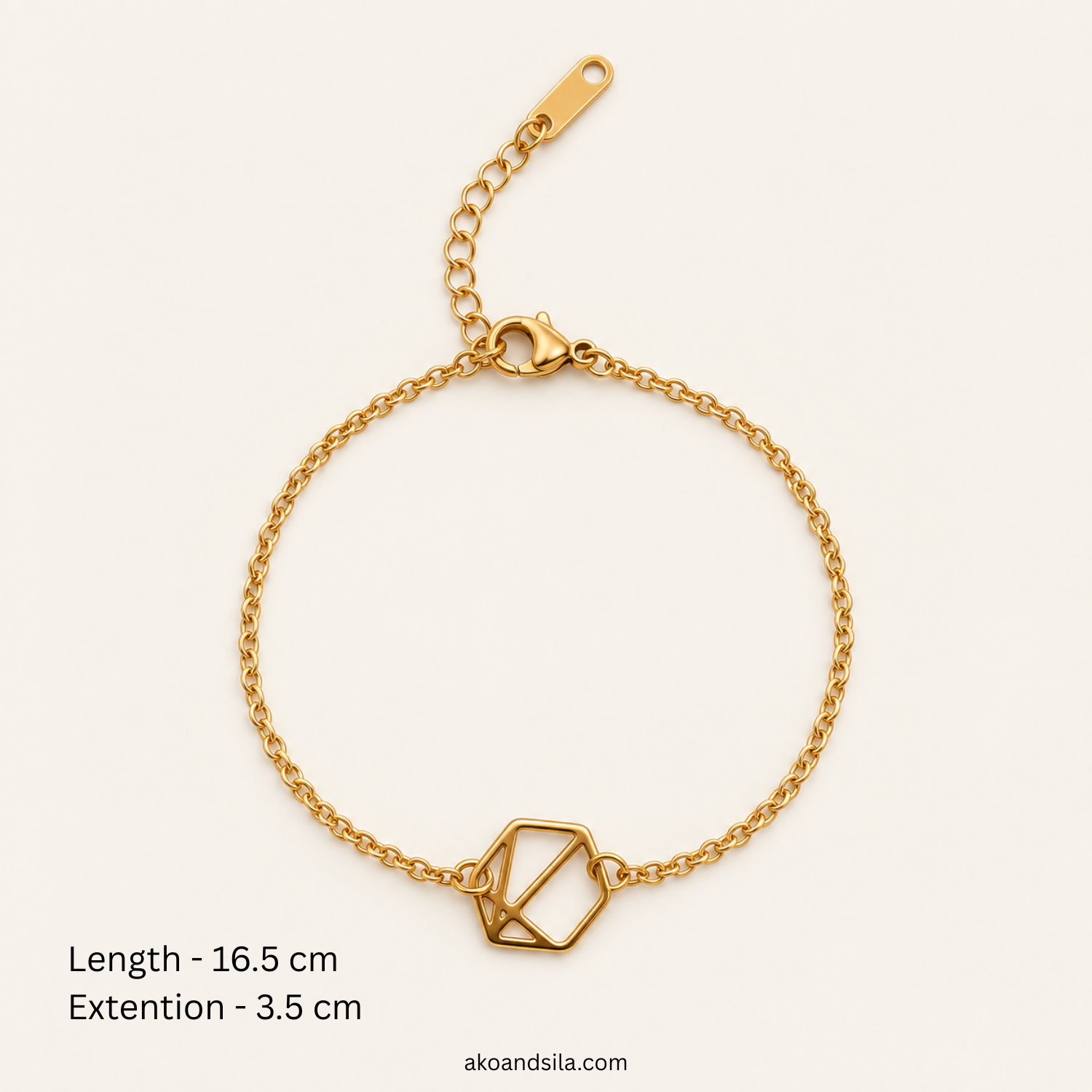 Golden Monogram Chain Bracelet - Image 2