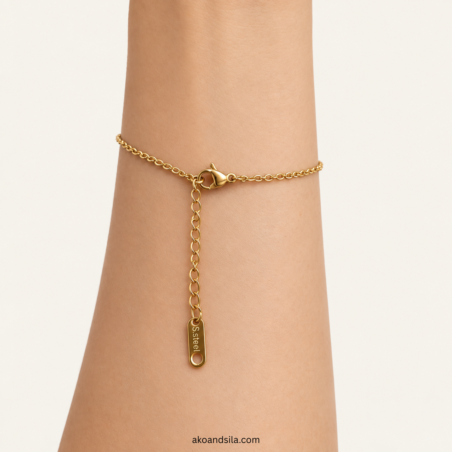 Golden Monogram Chain Bracelet - Image 5