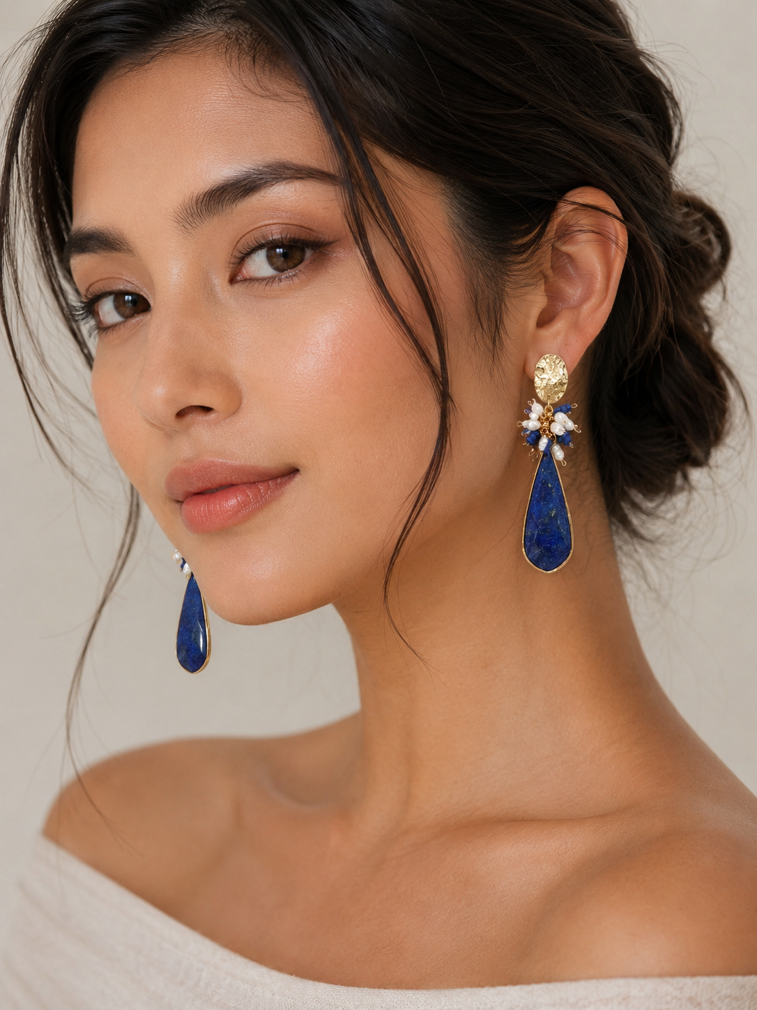 Truth Aura Lapis Lazuli Dangle Earrings - Image 2