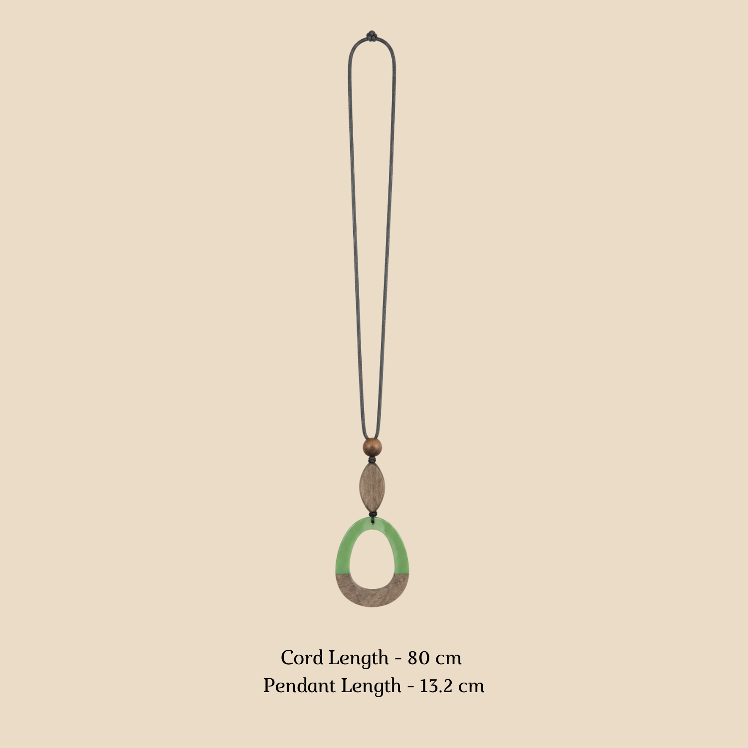 Neutral Green Wood Necklace - Image 4