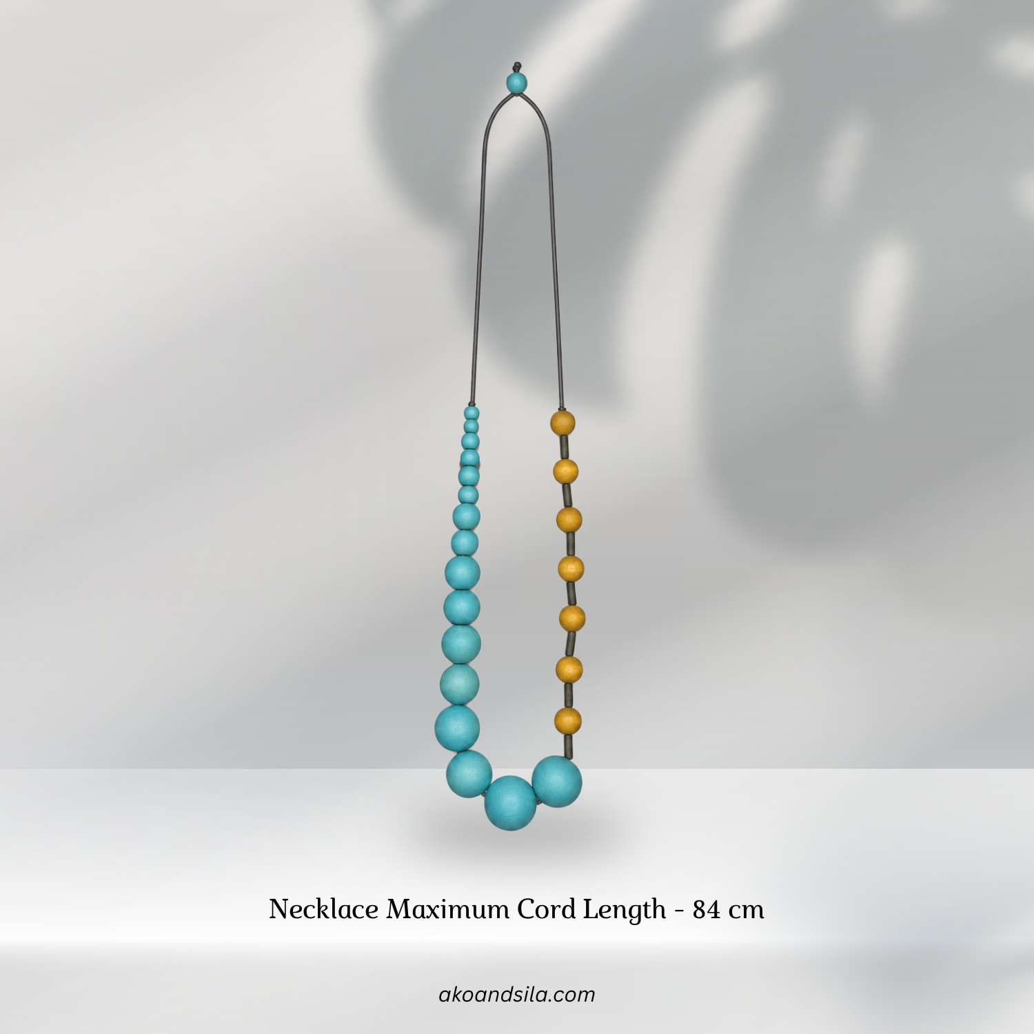 Mustard Asymmetrical Necklace - Image 2